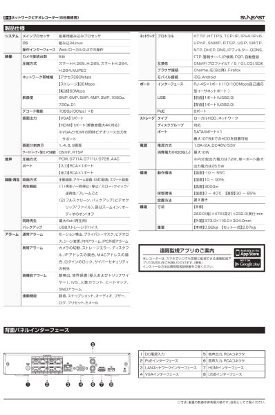 画像2: 超特価!800万画素対応 SUNEAST/HIKVISION TS-H008VR NVR(PoE対応8台接続) (2)