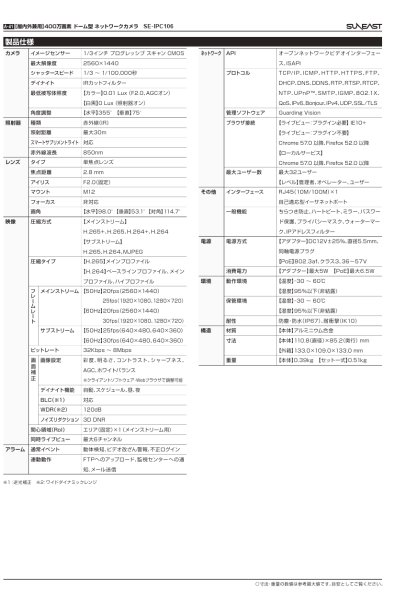画像2: 超特価!4メガピクセル 単焦点ドーム型ネットワーク カメラ SUNEAST/HIKVISION TF-IPC106 (2)